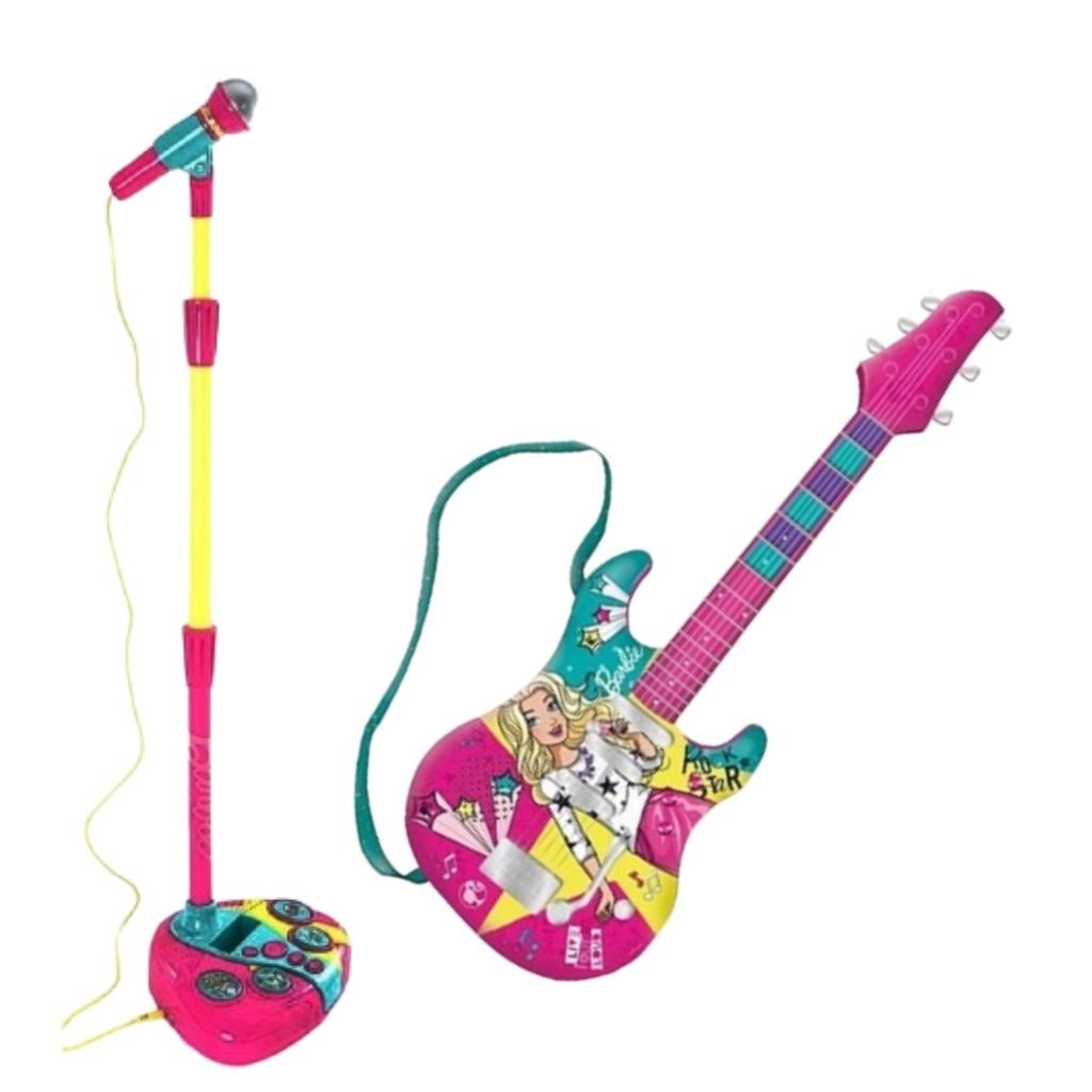 Brinquedo Musical Barbie Fabulosa Guitarra E Microfone Com Função MP3 Player - Fun em Oferta na Shopee