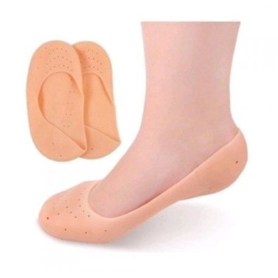 Meia Silicone Hidratante Pé Calcanhar Antiderrapante Aumento pes Protetor Silicone Pe Sapato Par de Meia Palmilha