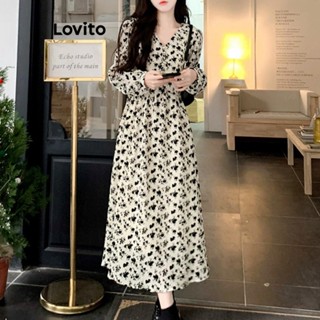 Lovito Vestido Casual Com Estampa Floral Para Mulheres LNE43546