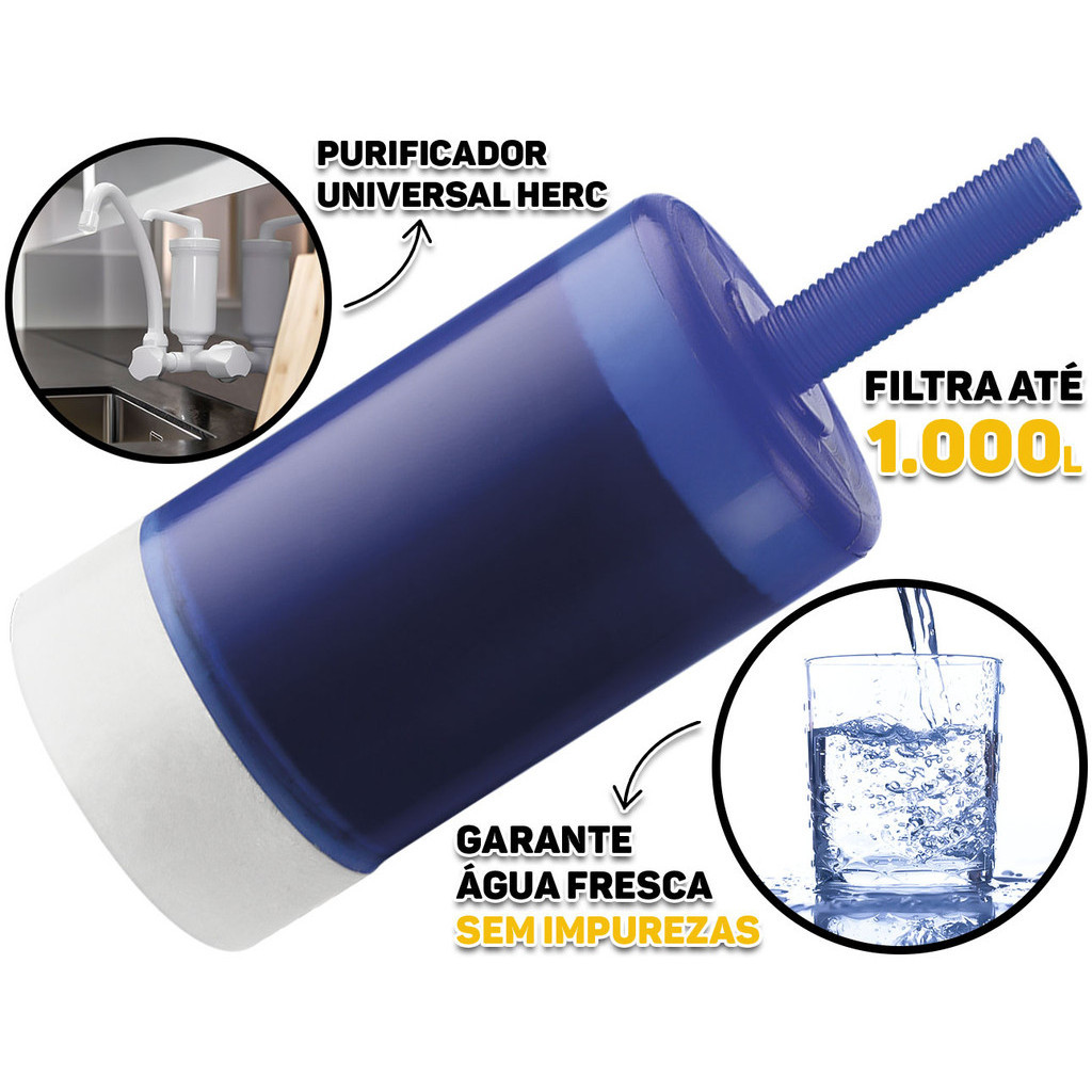 Refil Vela Filtro Purificador De Água Para Torneira Bebedouro Com Carvão Ativado Herc em Oferta na Shopee