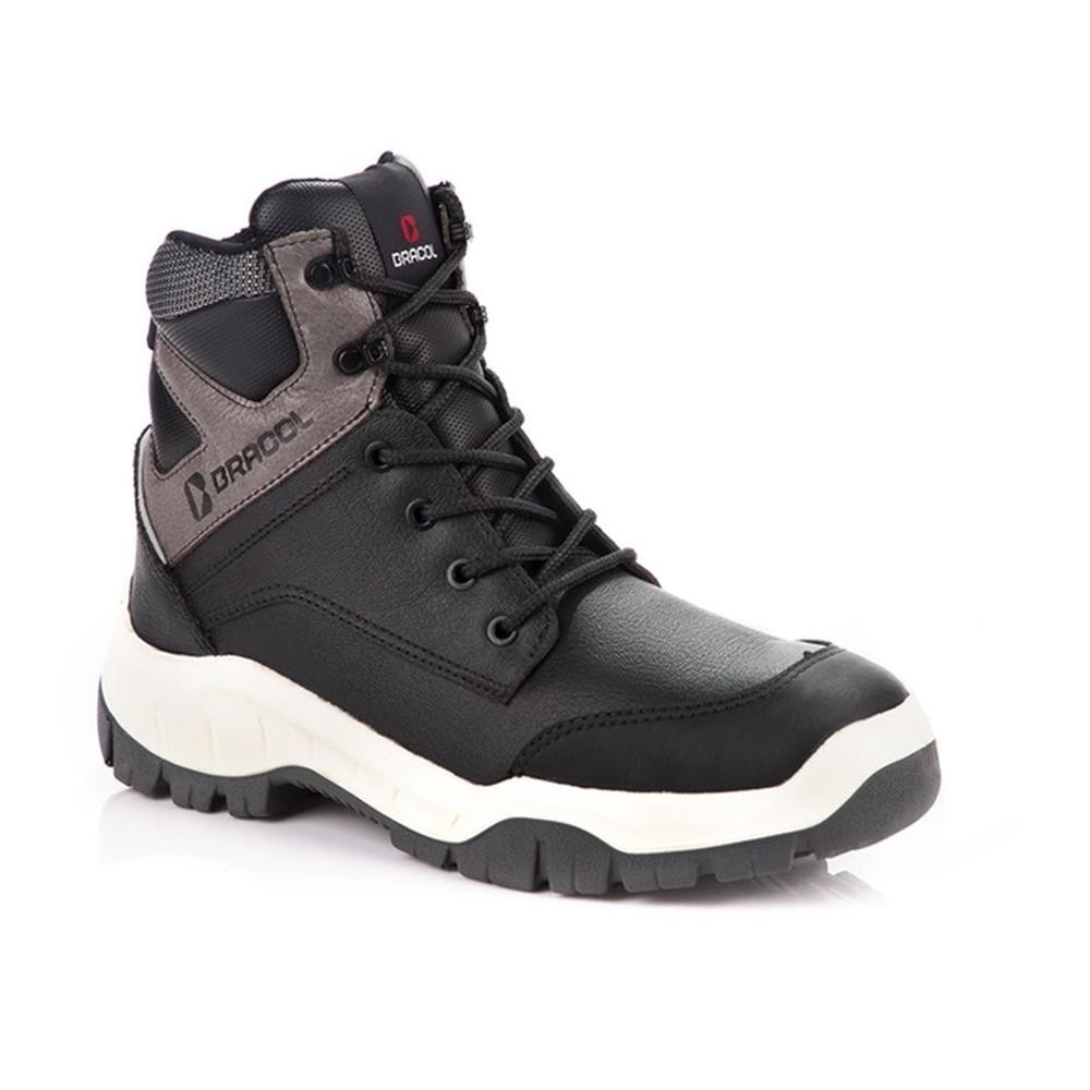 Bota de Segurança de Amarrar Bracol Horizon Maag Preta Couro Hidrofugado e Bico de Pvc CA 40872