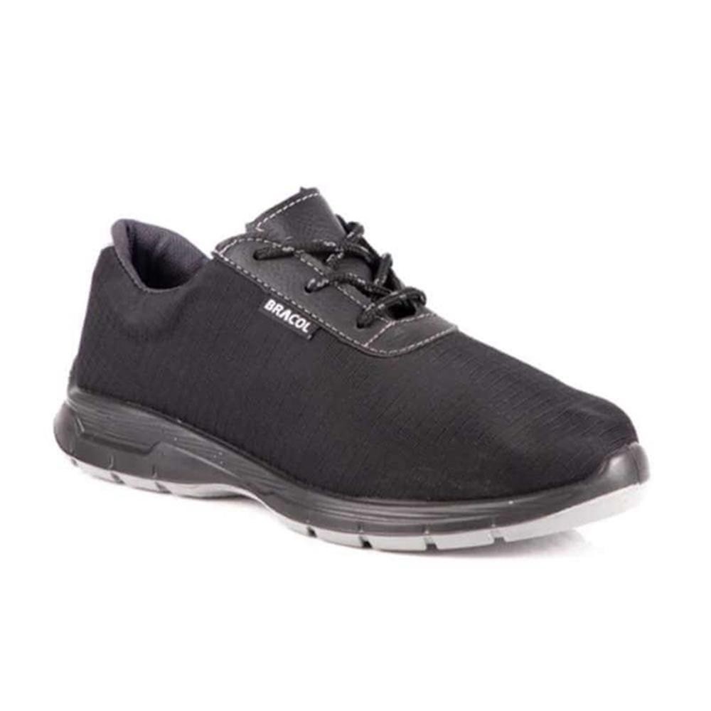 Tênis de Proteção Preto Estilo Eportivo Bracol 4017BGAT6600LU em Nylon Hidrorepelente com Bico de Conformação CA 43909