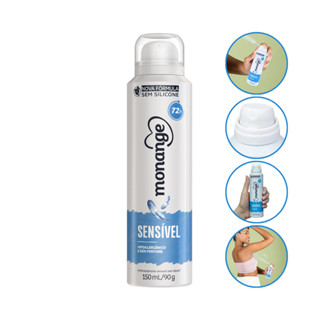 Desodorante Aerosol Sensível Sem Perfume 48H Monange 150Ml