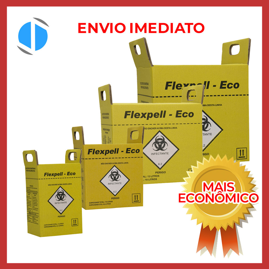 Kit Caixa Coletora Descarpack 5 e 10 unidades 1,5/3/7/13/20 litros