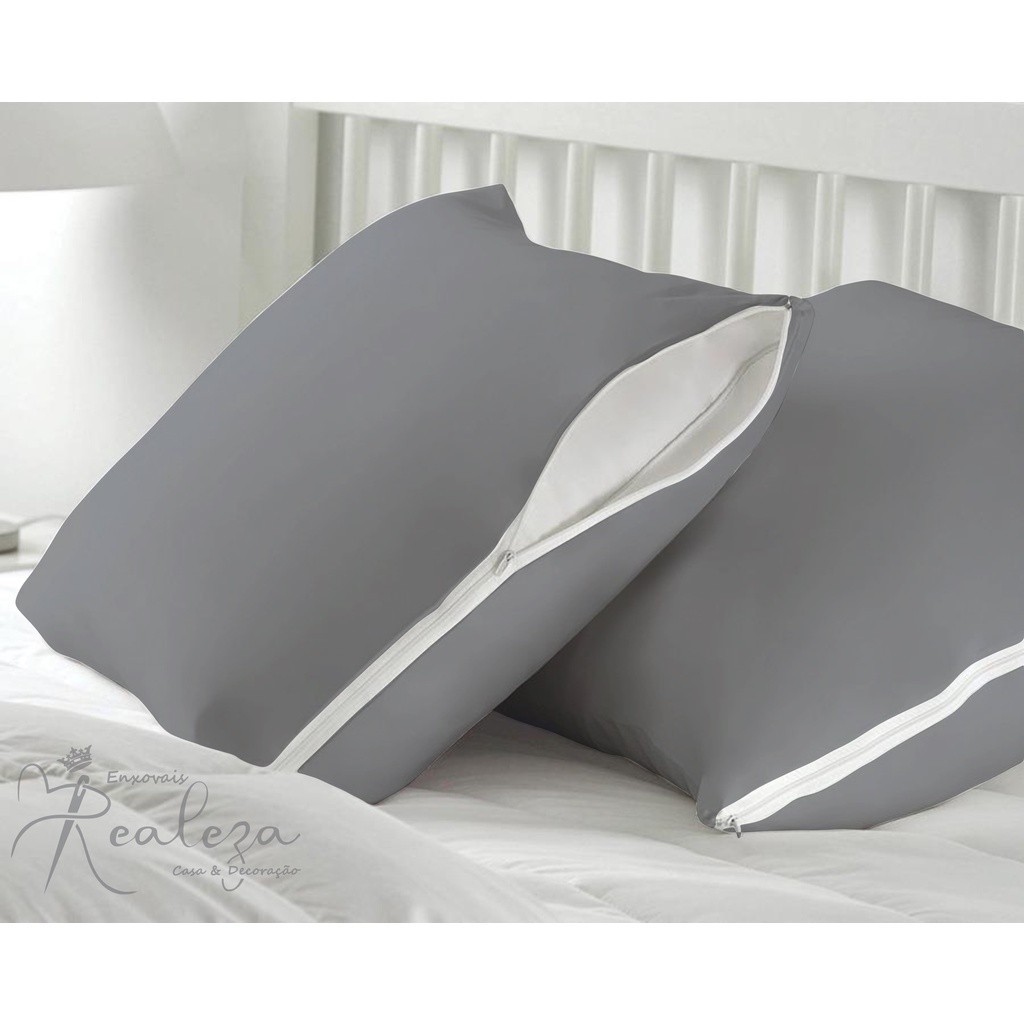 4 Capas Protetoras de Travesseiro Malha Gel (Helanca)  Fronha 50cm x 70cm com Zíper