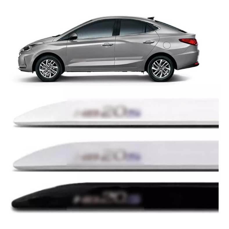 Jogo De Friso Lateral Porta Hb20 Sedan 2019 Cor Branco Polar