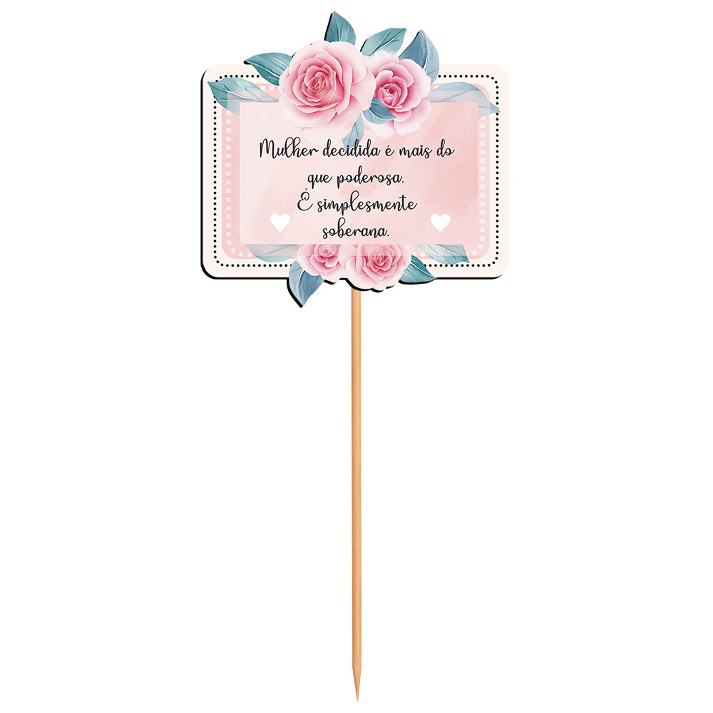 Decoração Para Cesta - Presente Mãe Mulher - 11 x 20 Cm