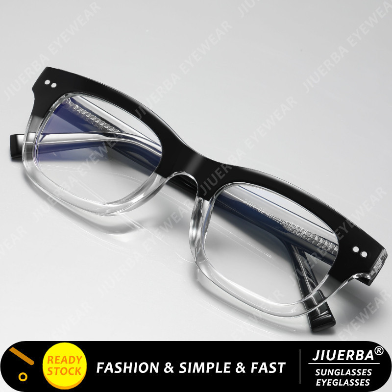 (JIUERBA) Óculos De Moda Clássica TR90 Anti Blue Light Square Eyeglass em Oferta na Shopee