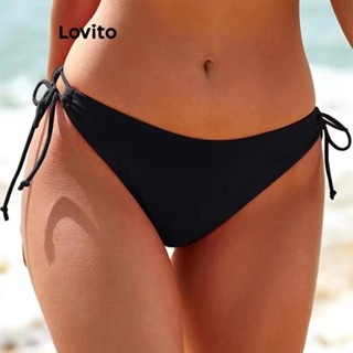 Lovito Cueca De Biquíni Casual Lisa Com Cadarço Para Mulheres LNL47227