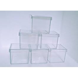CAIXINHA ACRÍLICA 7x7x4 TRANSPARENTE ***PACOTE COM 10 UNIDADES***
