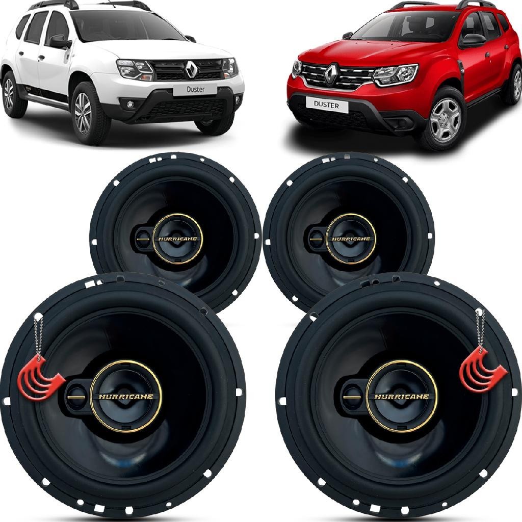 Kit Alto Falantes Dianteiros e Traseiros Renault Duster 2016 até 2021 - Hurricane Aurum 480w em Oferta na Shopee