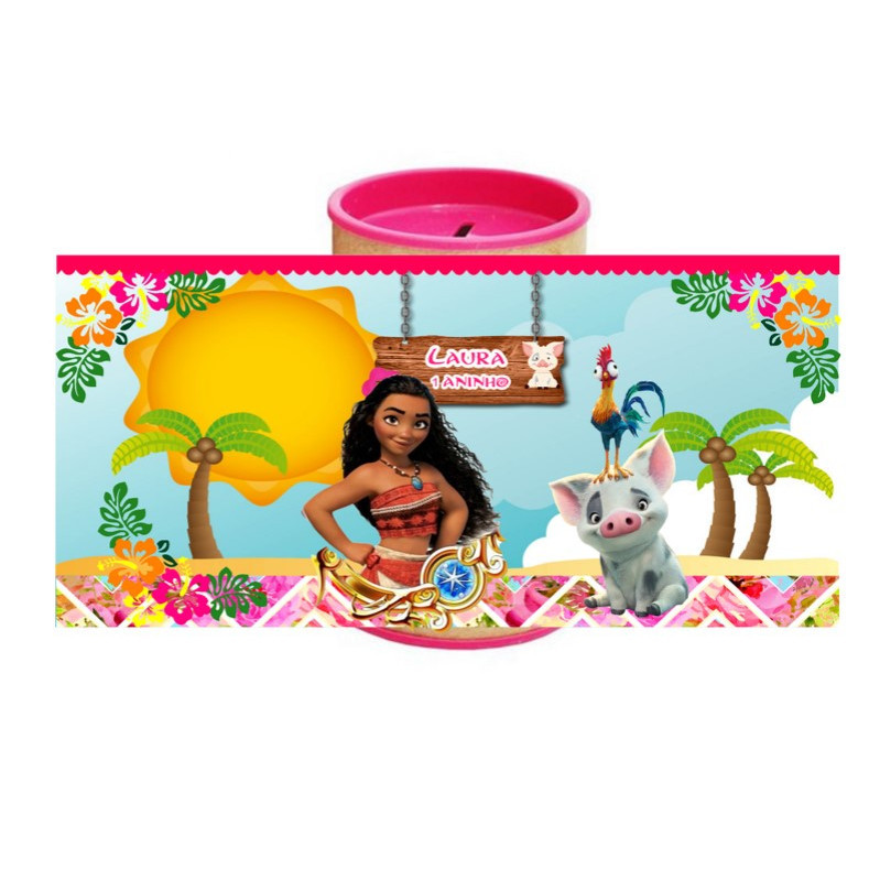 10 Cofrinhos Personalizados Festa Moana
