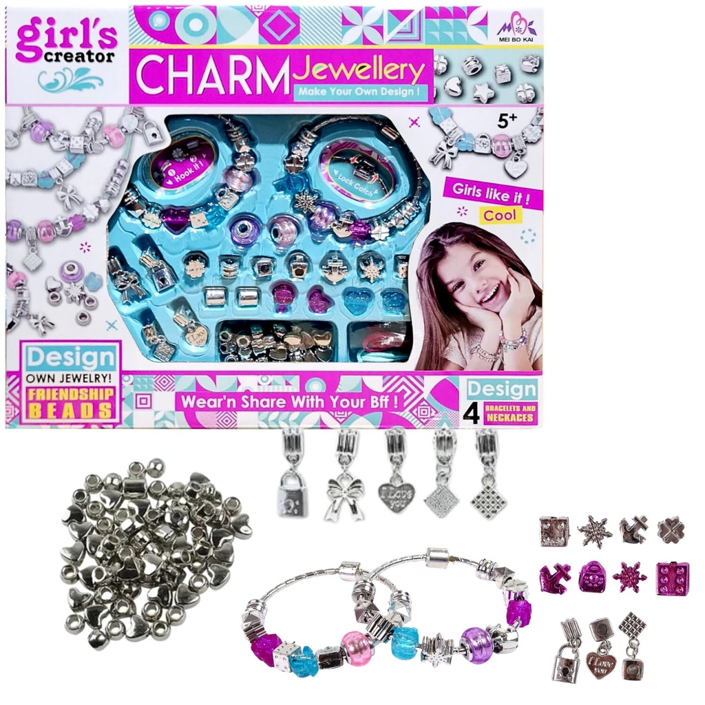 Conjunto Pulseiras Bijuterias Infantil Montar Jóias Acessórios Colar Castela em Oferta na Shopee