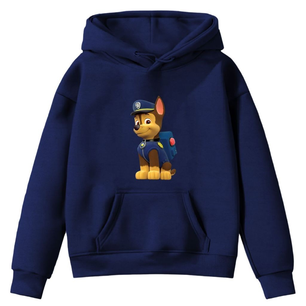Moletom Infantil Patru lha Canina Cachorro Policial Hoddie Liso Bolso Canguru Com Capuz