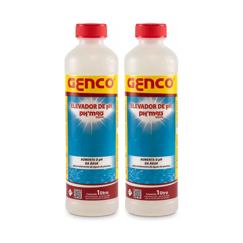 Kit 2 Elevador de Ph Para Piscinas Genco Ph Mais Liquido 1L em Oferta na Shopee