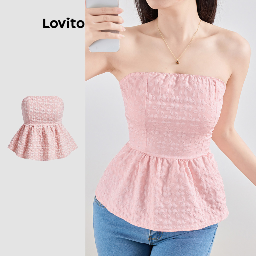 Lovito Linda regata lisa com amarração nas costas para mulheres L120ED196 - Women Clothes