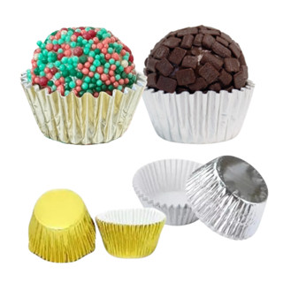 100 Forminhas Metalizada N.05 Prata/Ouro Lisa Para Brigadeiro Docinho Festa Aniversário Mago em Oferta na Shopee
