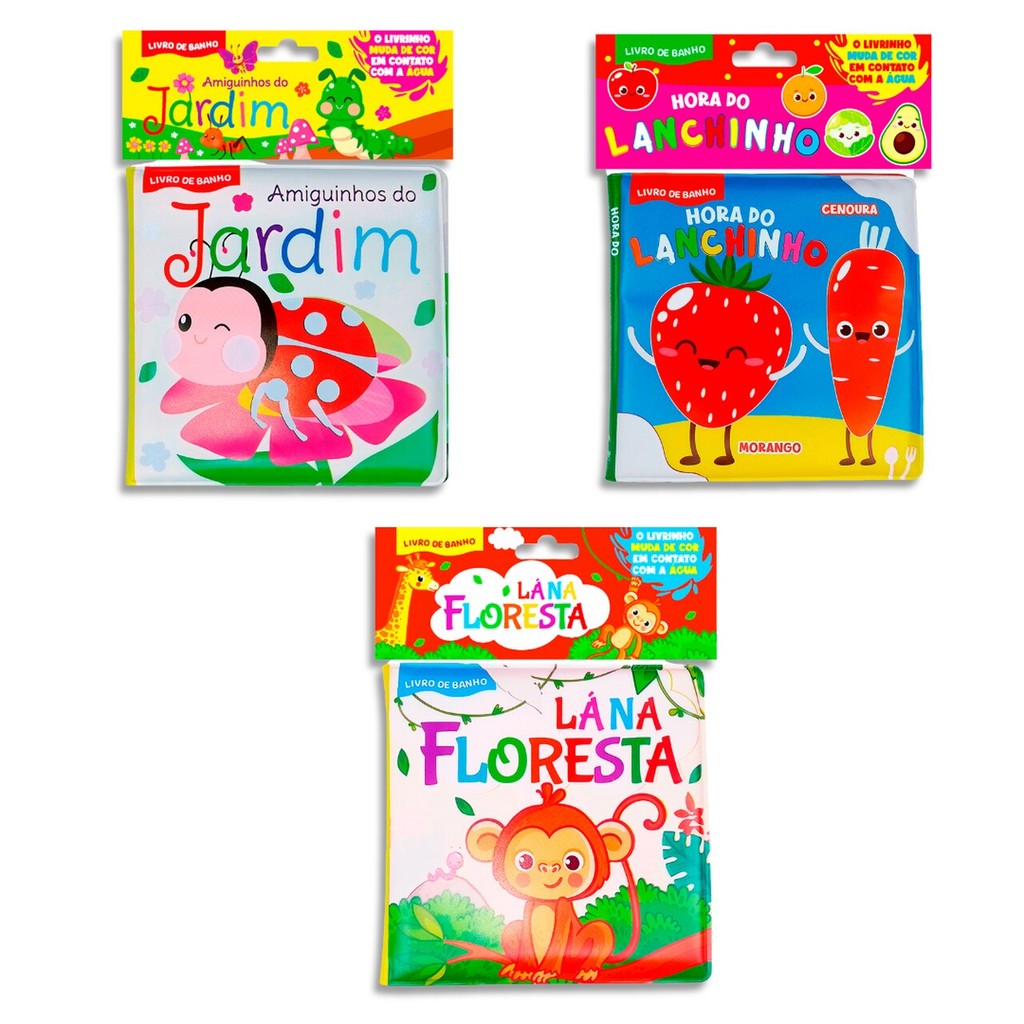Combo Banho Divertido - Kit com 3 Livrinhos de Banho em Oferta na Shopee