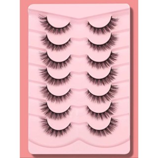 Kit 7 Pares Cílios Postiços Natural 3D Super Natural Cílios em Oferta na Shopee