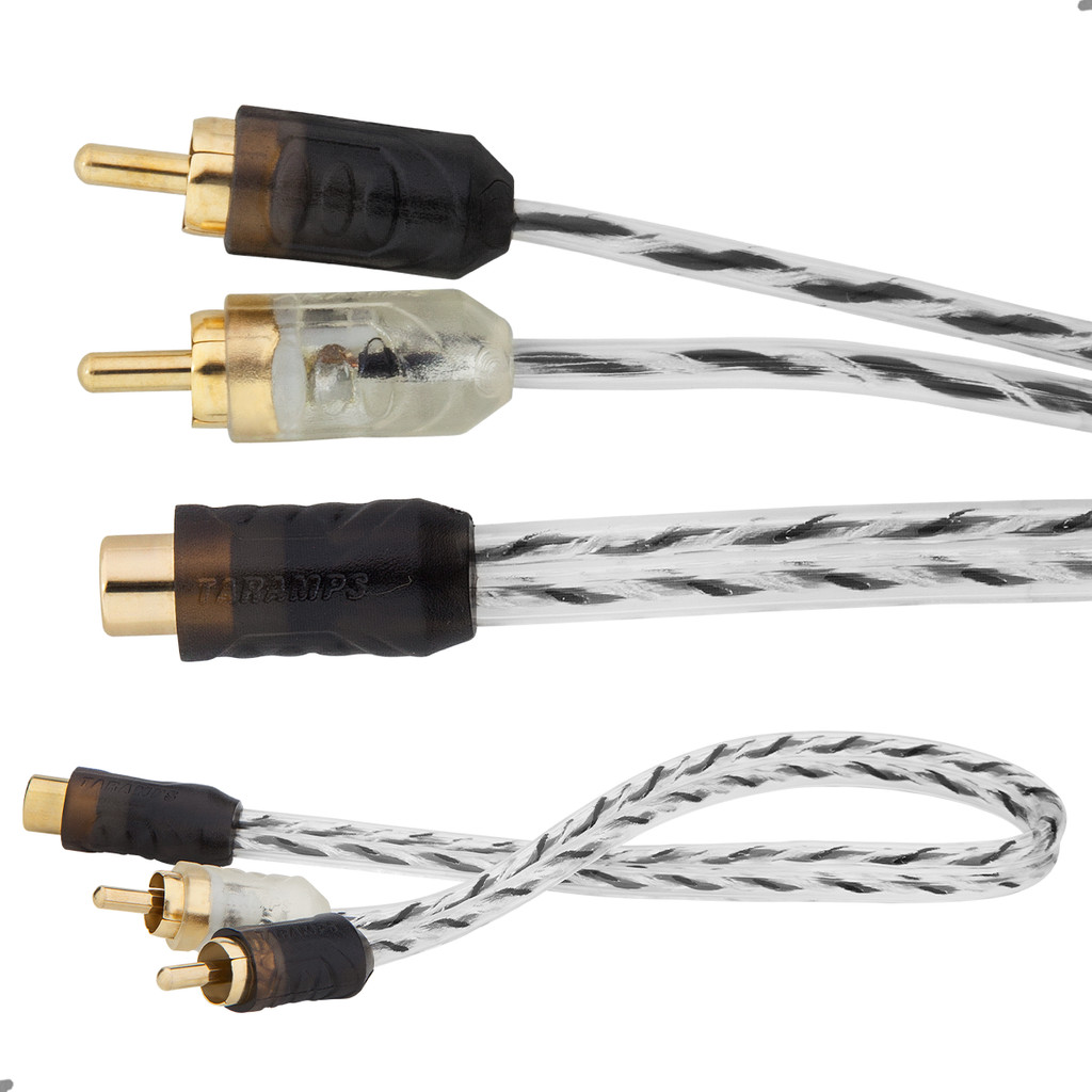 Cabo RCA Y 1 Fêmea 2 Machos Injetado Flexível Transparente Taramps Stereo Para Carro Som Automotivo em Oferta na Shopee