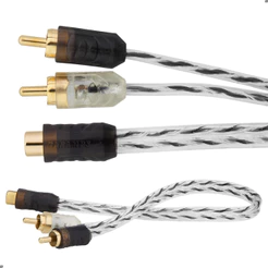 Cabo RCA Y 1 Fêmea 2 Machos Injetado Flexível Transparente Taramps Stereo Para Carro Som Automotivo