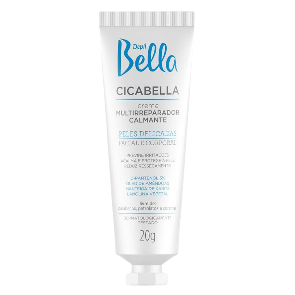 Creme Depil Bella Multirreparador Calmante Facial e Corporal 20g em Oferta na Shopee