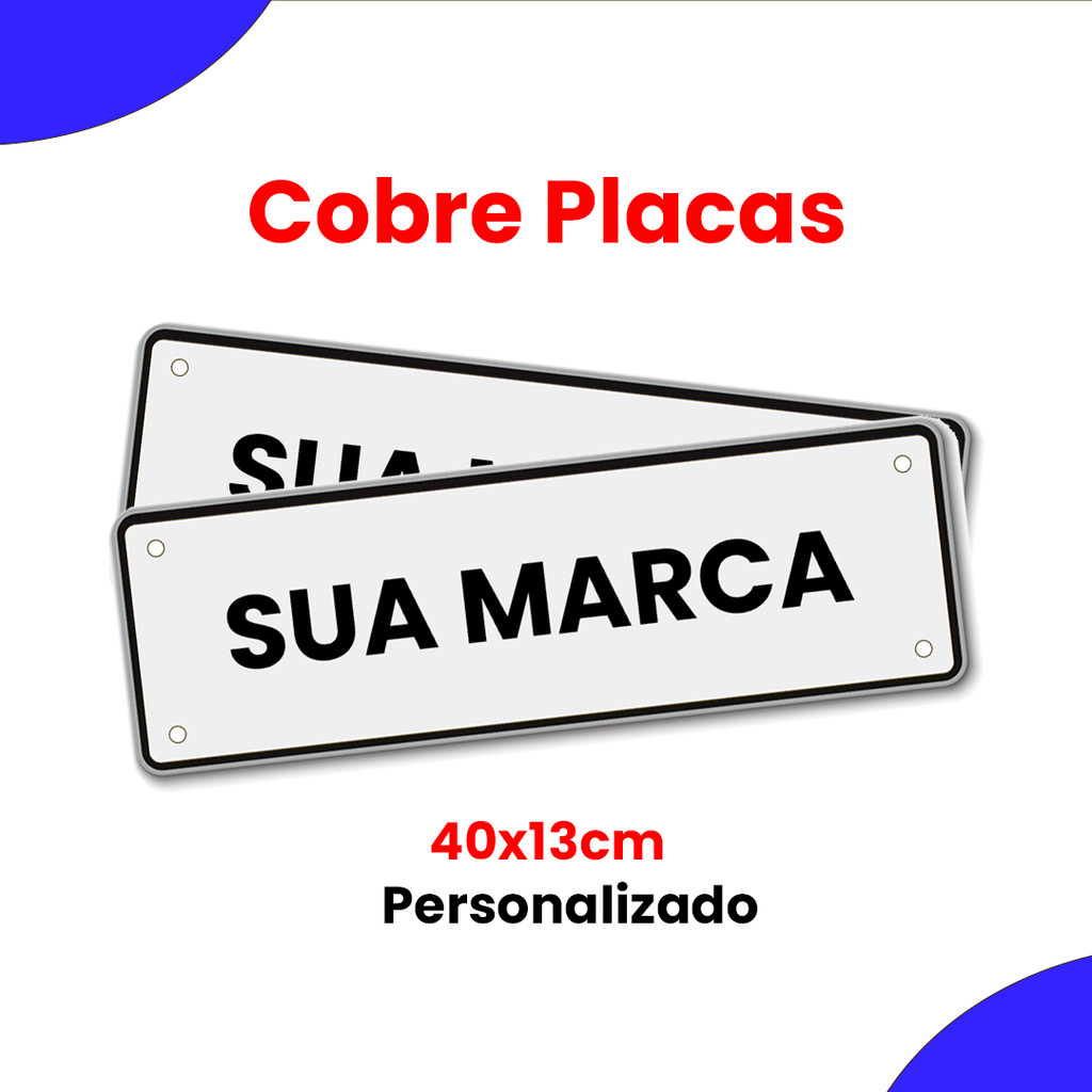Cobre Placa Pvc Carro Personalizado Veículo 40x13cm em Oferta na Shopee