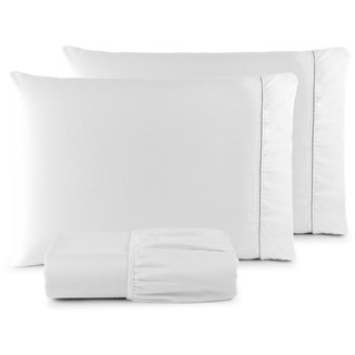 Jogo de Lençol 400 Fios Cama Solteiro, Casal, Queen e King Micropercal Ponto Palito em Oferta na Shopee