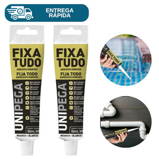 Kit 2 Cola Fixa Tudo Adesivo Hibrido 80g Poder De Adesão Até Debaixo D'água Veda Para Metais Concreto Vidros Pedra PVC em Oferta na Shopee
