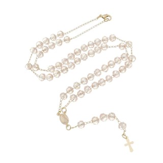 Terço Folheado Cristal Fé Religioso Oração em Oferta na Shopee