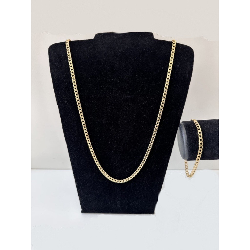 Exclusivo Corrente + Pulseira/Corrente Dourado/Prata/60-70cm * 4mm/Corrente Aço Elo 1x1/Colar de aço inoxidável
