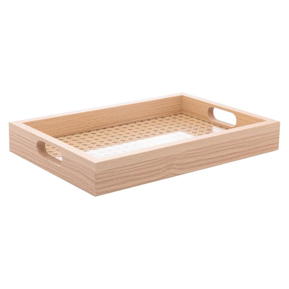 Bandeja Retangular Lyor de Mdf com Fundo Treliça 30cm x 4cm - Home & Living