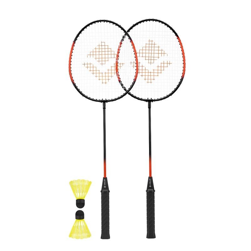 Kit Badminton Vollo Completo com 2 Raquetes e 2 Petecas de Nylon  VB003