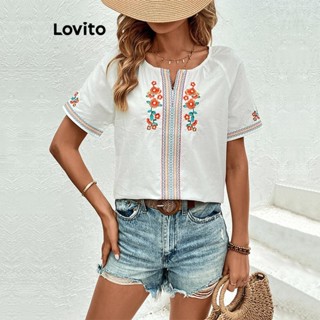 Lovito Blusa Boho Tribal Print Padrão Para Mulheres LNL48077