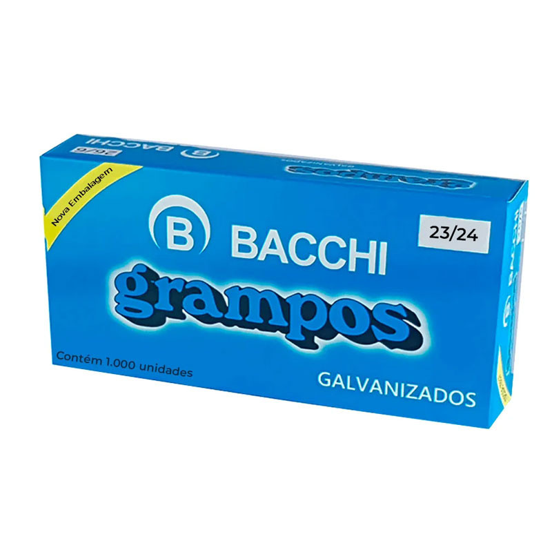Grampo galvanizado 23/24 com 1000 unidades Bacchi em Oferta na Shopee