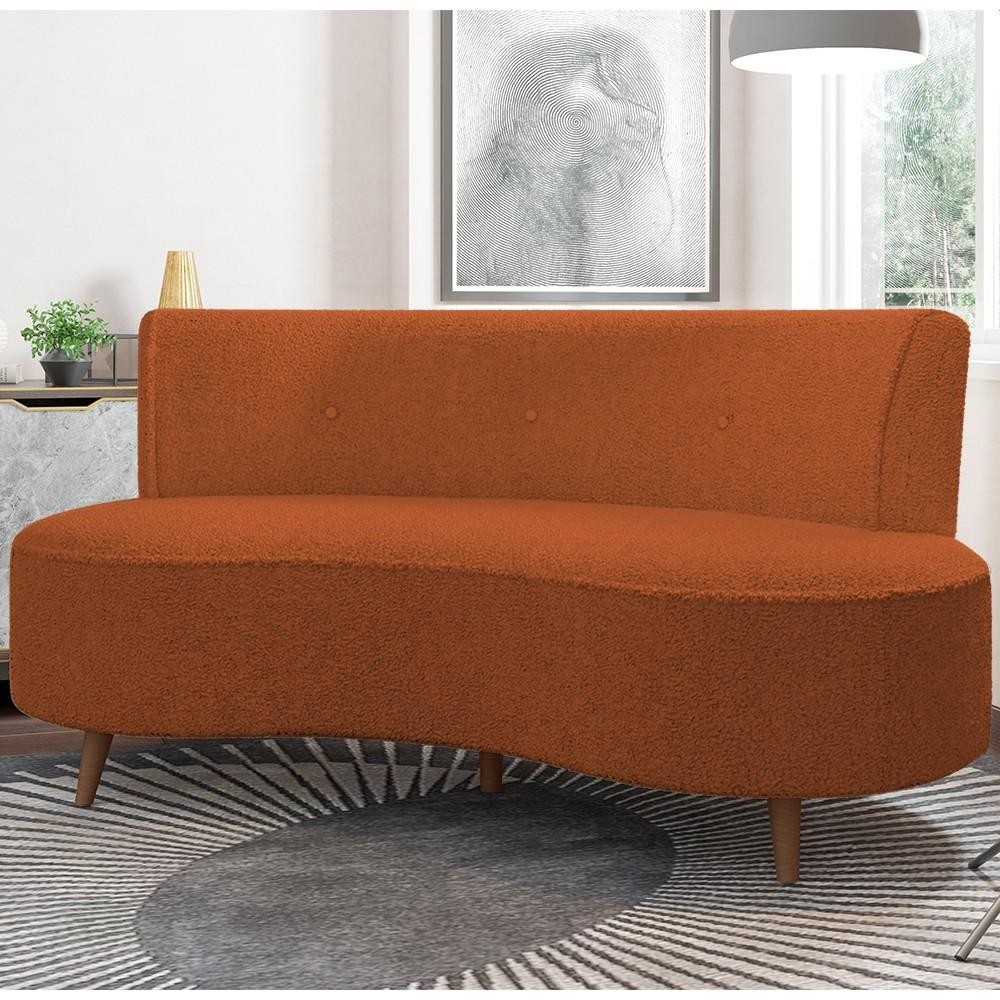 Sofá 2 Lugares para Sala Living 135cm Pés Palito Korah K04 Bouclê Terracota - Mpozenato em Oferta na Shopee