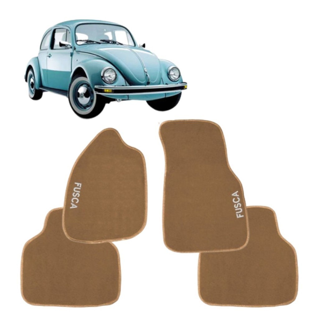 Jogo de Tapete Fusca 1970 a 1995 Carpete Bege 4pçs Proteção Assoalho