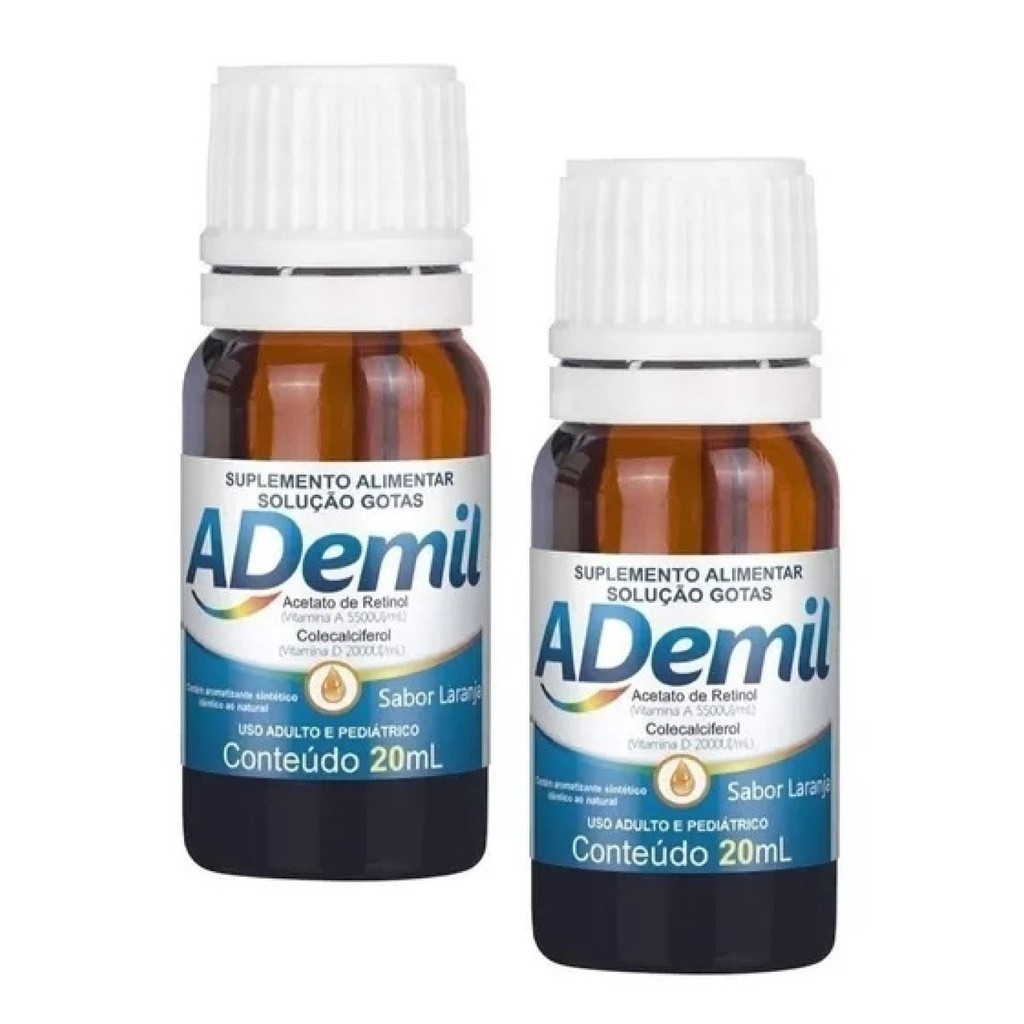 Kit 2 Vitamina Ademil 20ml Vitaminas A e D - Arte Nativa