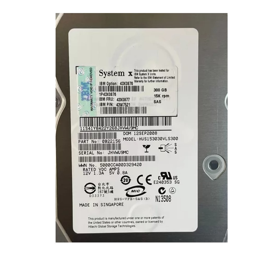 43x0876 Hd Ibm Sas 300gb 15k 3,5 43x0876 43x0877 Nf