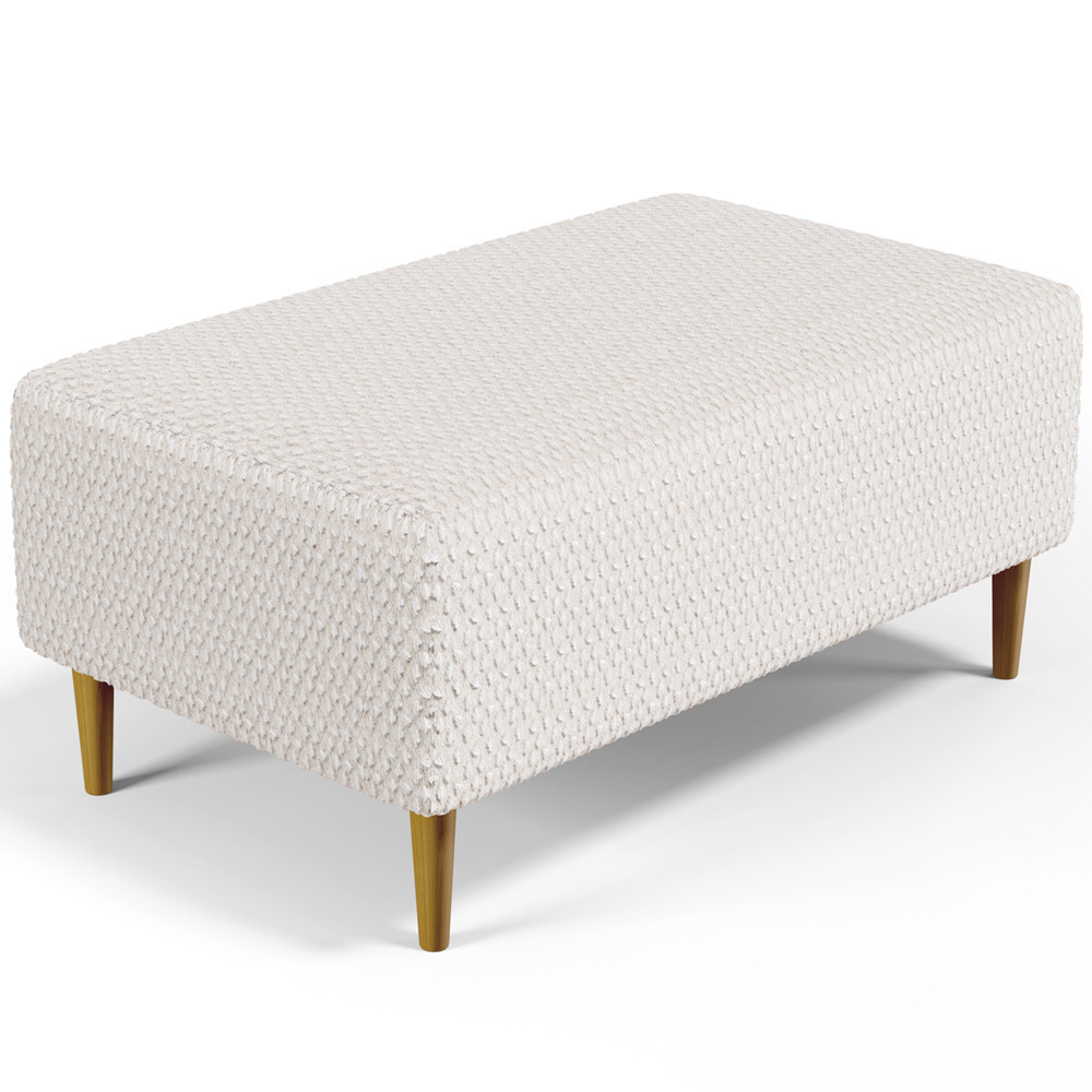 Puff Decorativo Para Sala de Estar Cléo Pés Palito 90 cm W01 Bouclê Cru - Lyam - Home & Living