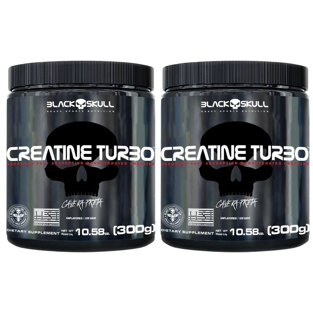 Kit 2x Creatine Turbo 300g Blackskull em Oferta na Shopee