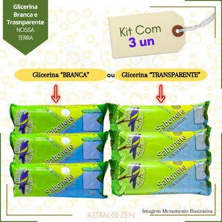 Base Glicerinada Para Sabonete Glicerina Branca e Transparente Premium 3 unids - Nossa Te…