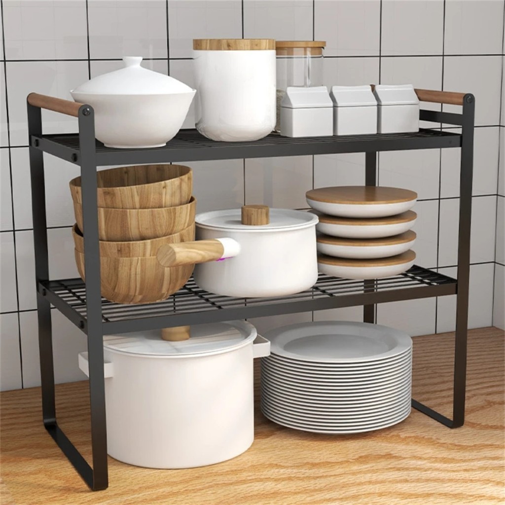 Prateleira Organizador Dupla Cozinha Multiuso Metal Cozinha Banheiro