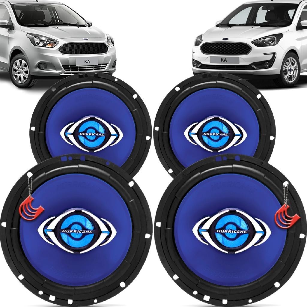 Kit Alto Falantes Dianteiros e Traseiros Ford Ka Hatch e Sedan 2014 até 2021 - Hurricane Class 520w - Spare Parts and Accessories for Vehicles