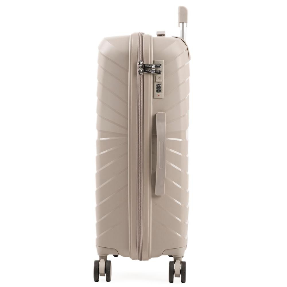 Detalhes do Mala Média 23 Kg Polipropileno 4 Rodas Rover Off White