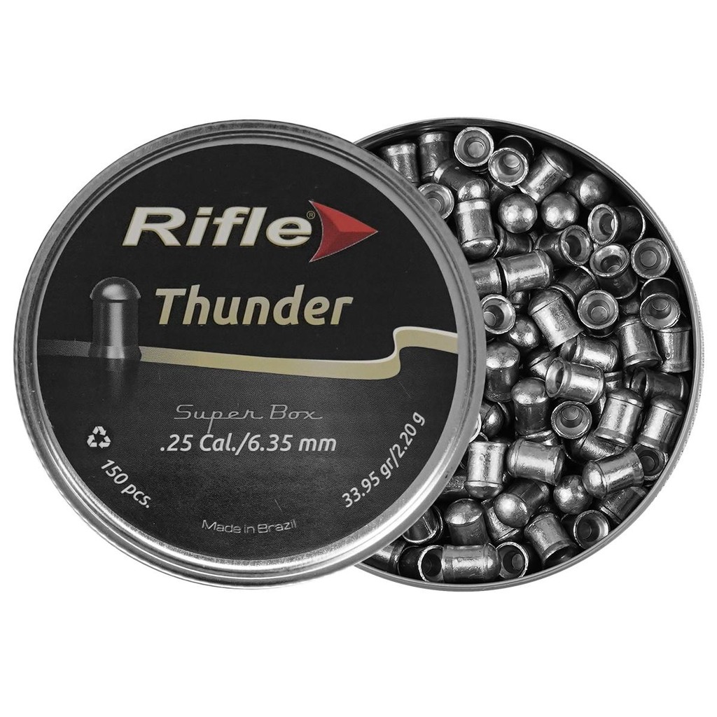 CHUMBINHO RIFLE THUNDER 6,35MM 33,95GR 150UN SUPER BOX em Oferta na Shopee