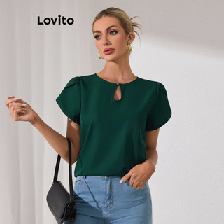 Lovito Blusa elegante de botões simples para mulheres LBL20306 em Oferta na Shopee