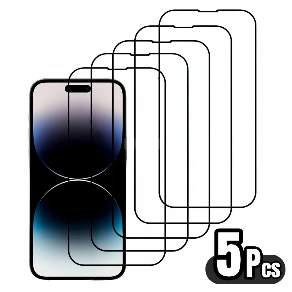 Kit 5 Película De Vidro Temperado 3D Pra IPhone Apple Air 8 Plus 11 ProMax 12 13 14 15 16 17 Pro Max