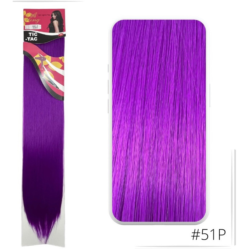 Extensão Aplique Tic Tac - COLORIDO / ROXO - Fibra Orgânica Liso