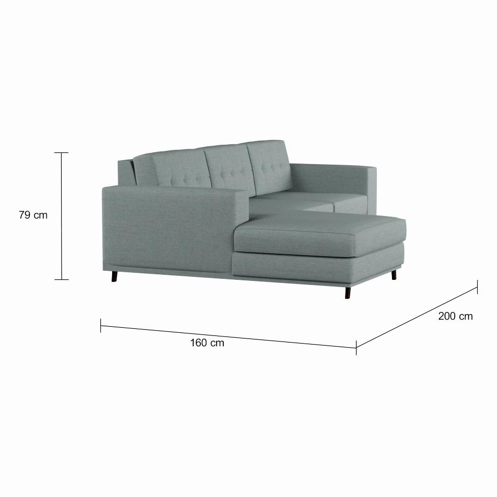 Detalhes do Sofá 3 Lugares Esquerdo Joy com Chaise Esquerdo Pé Palito Linho Cotton Cinza